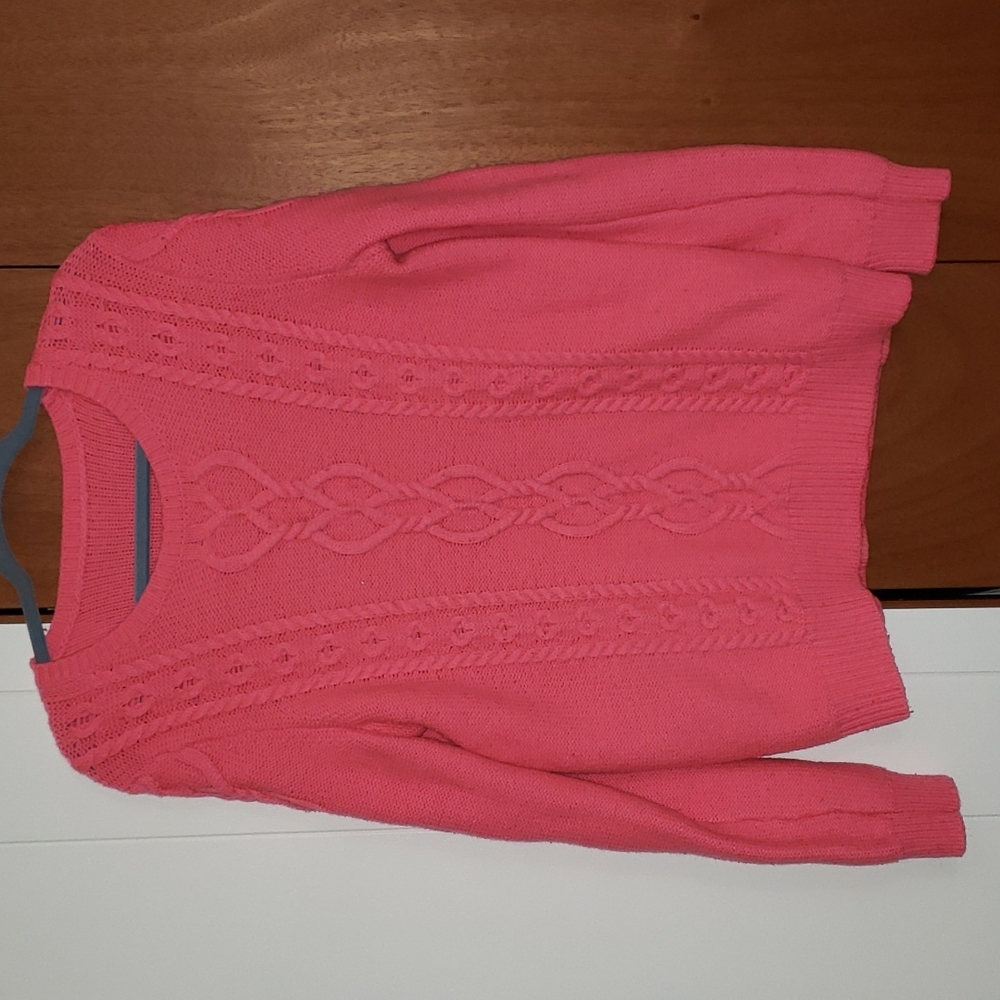 Cable Knit Coral Sweater-419